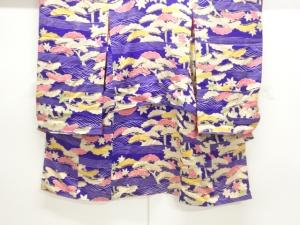 アンティーク　錦紗波に松模様着物